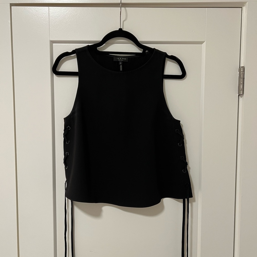 Rage & Bone Black Crop Sleeveless Top
